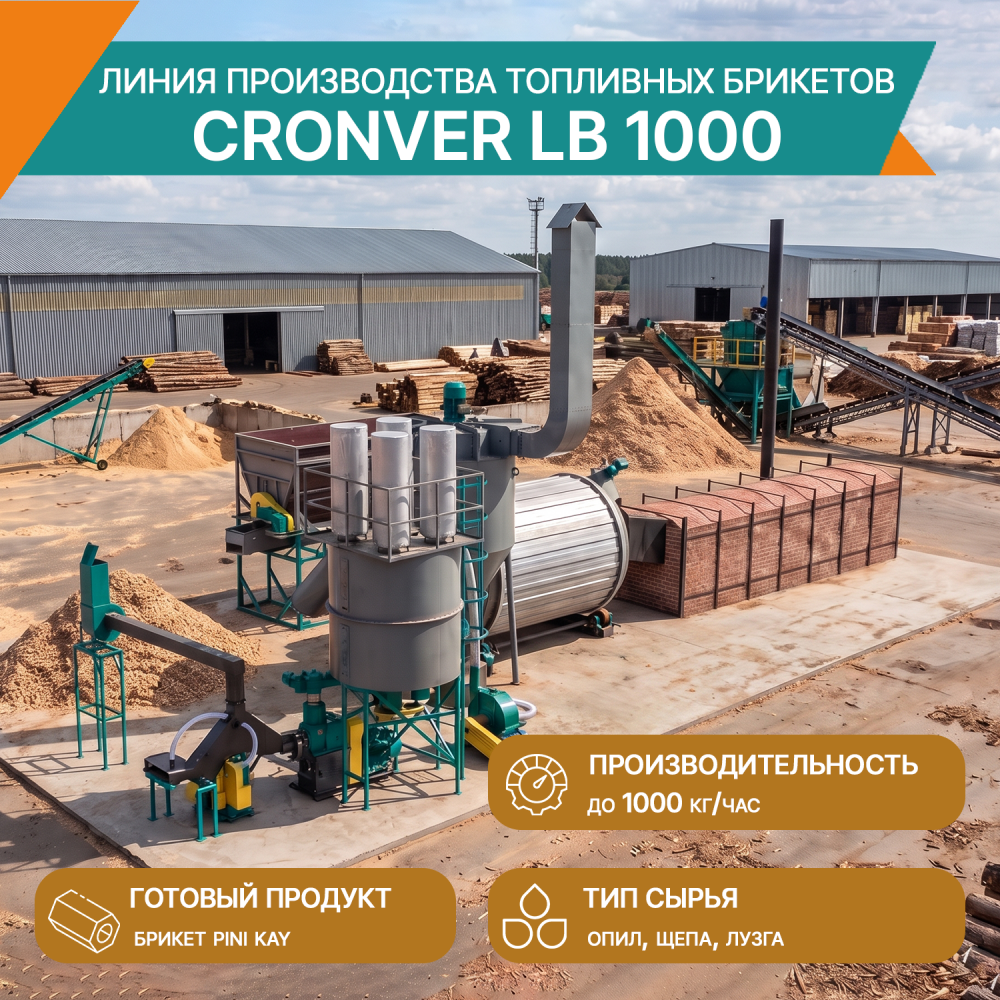 Линия производства топливных брикетов CRONVER LB 1000