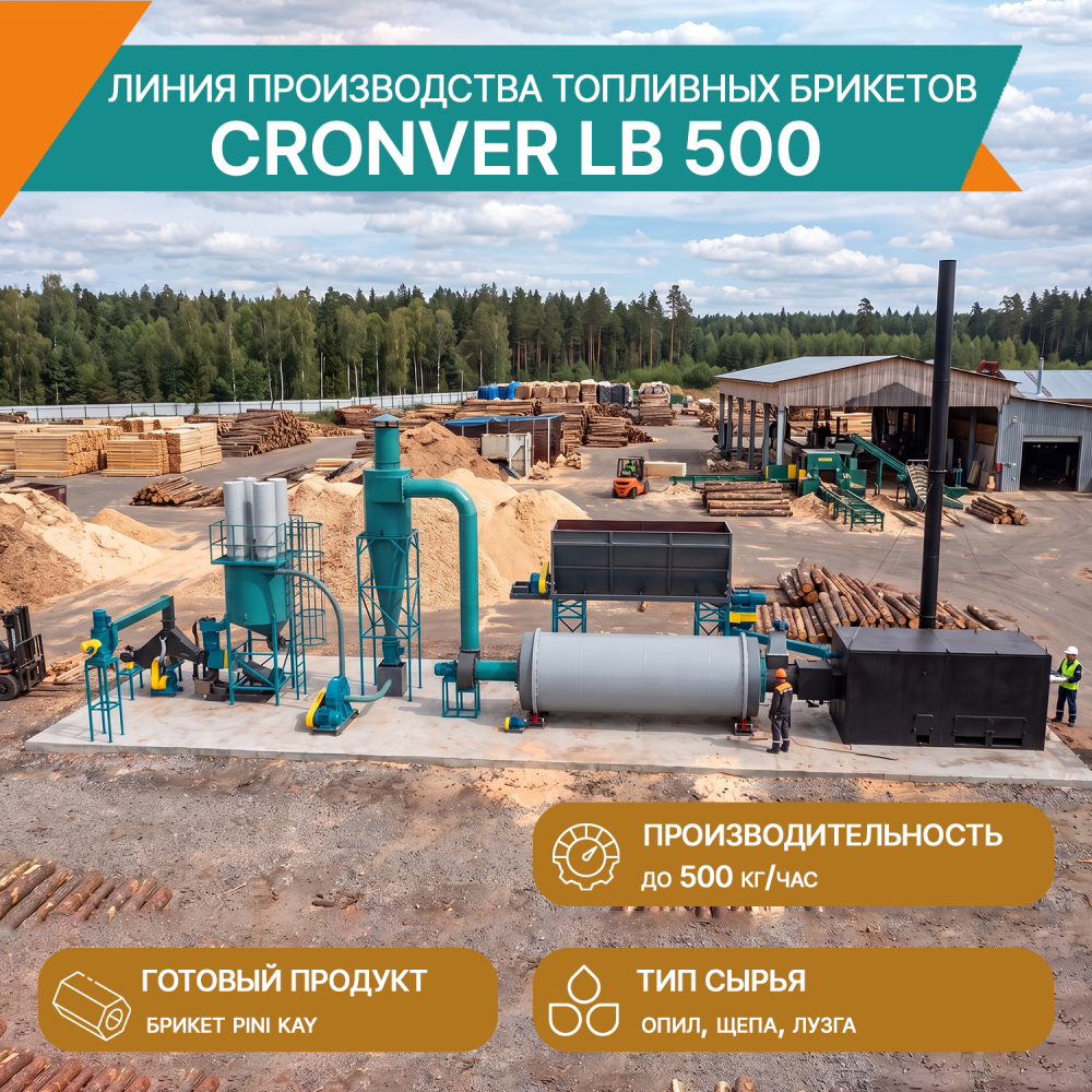 Линия производства топливных брикетов CRONVER LB 500