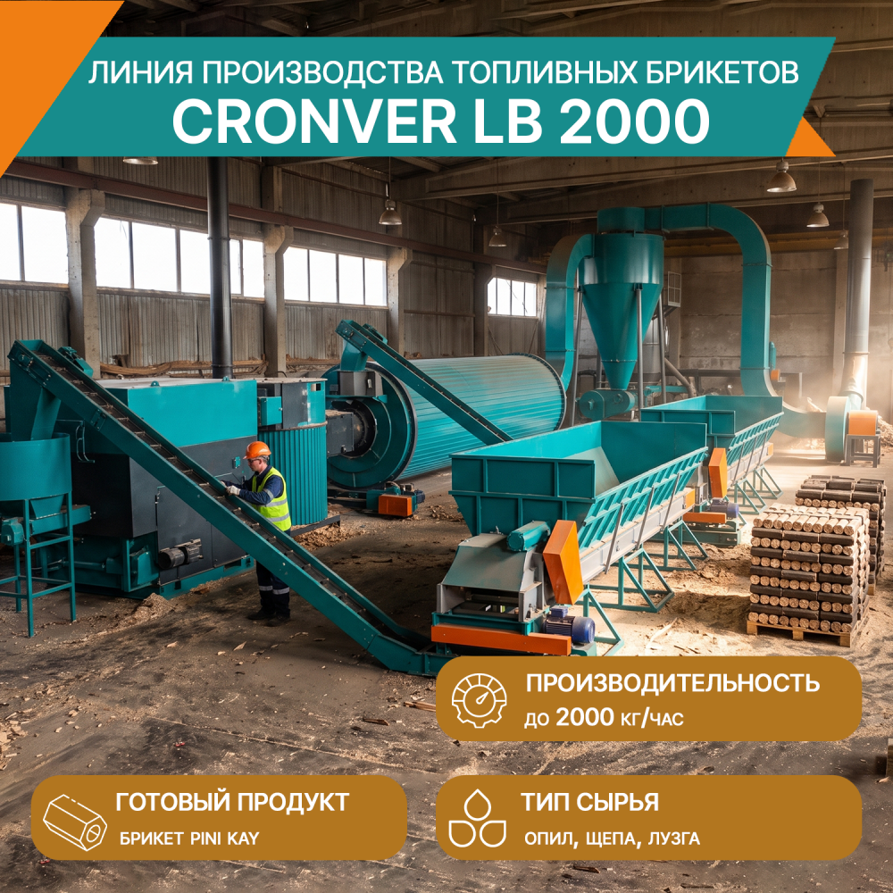 Линия производства топливных брикетов CRONVER LB 2000